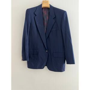 Holland & Sherry Wool Cashmere Navy Blue Blazer Suit Jacket Size 44